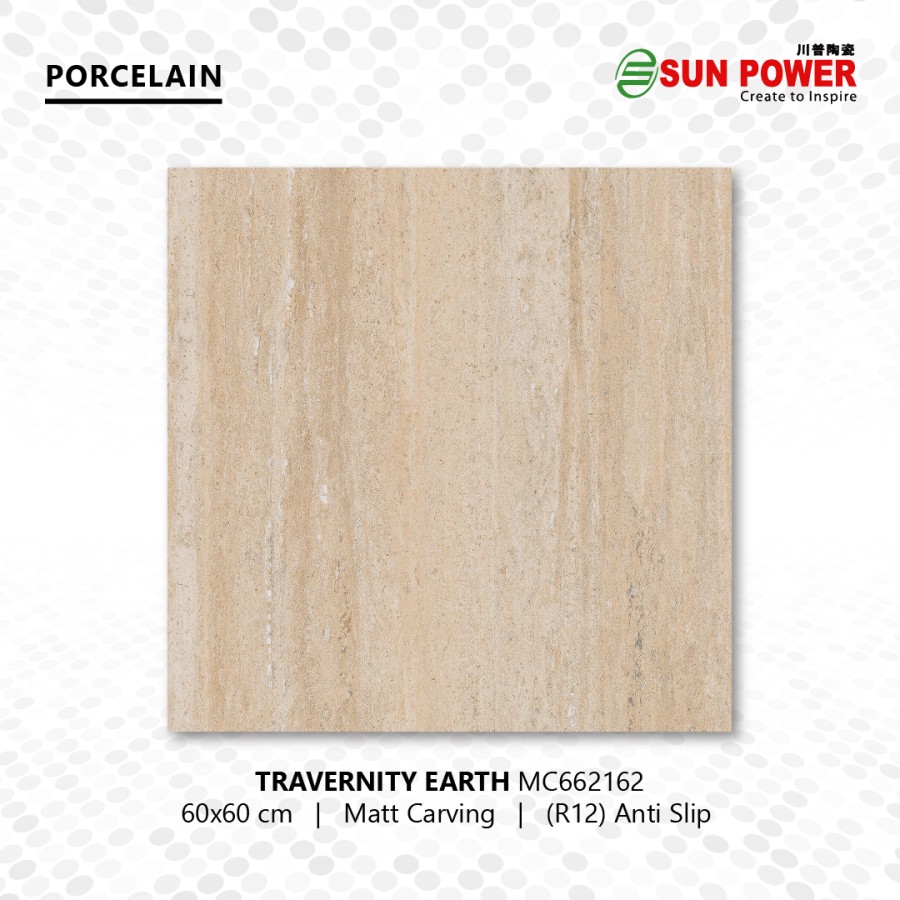 Granit Lantai Anti Slip Matt R12 - Travernity 60x60 | Sun Power