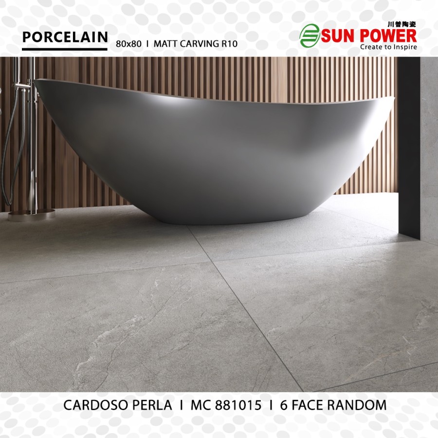 Granit Lantai Matt Carving 80x80 - Cardoso Perla | Sun Power
