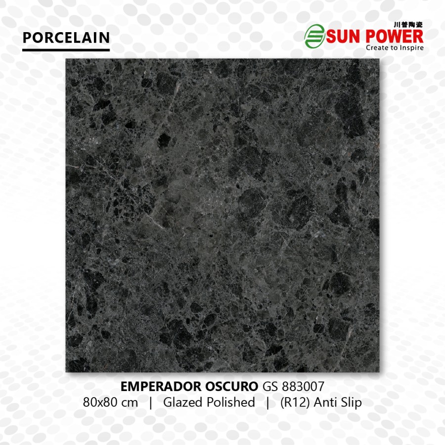 Granit Lantai Glazed Polished 80x80 - Emperador Series | Sun Power