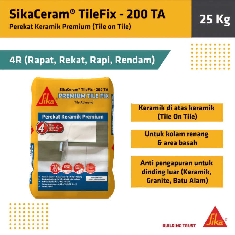 SikaCeram 200TA Mortar Lem Perekat Keramik Tile On Tile 25Kg