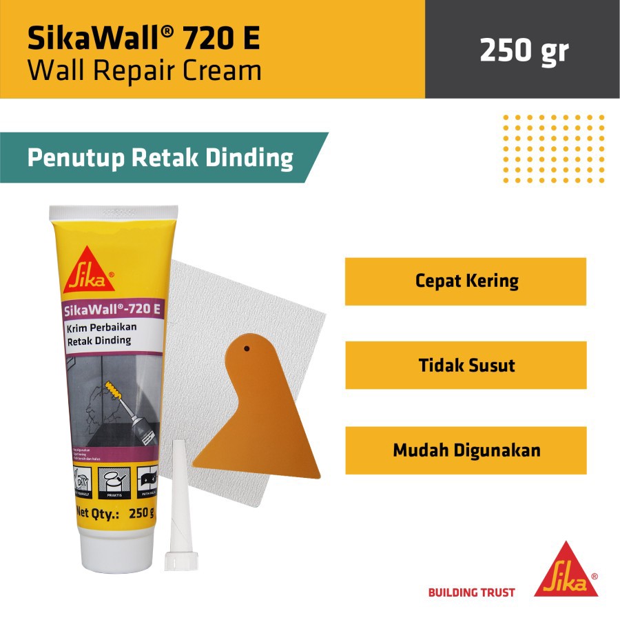 SikaWall 720eE Repair Cream Dempul Perbaikan Tambal Dinding Retak