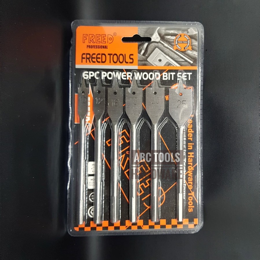 Mata Bor Kayu Kipas Set 6 Pcs - FLAT WOOD DRILL BITS