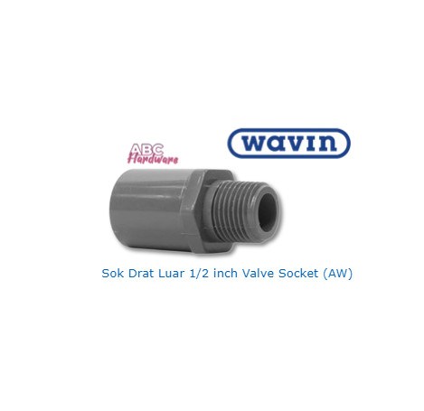 Fitting Pipa Sok Drat Luar 1/2 inch Valve Socket (AW)