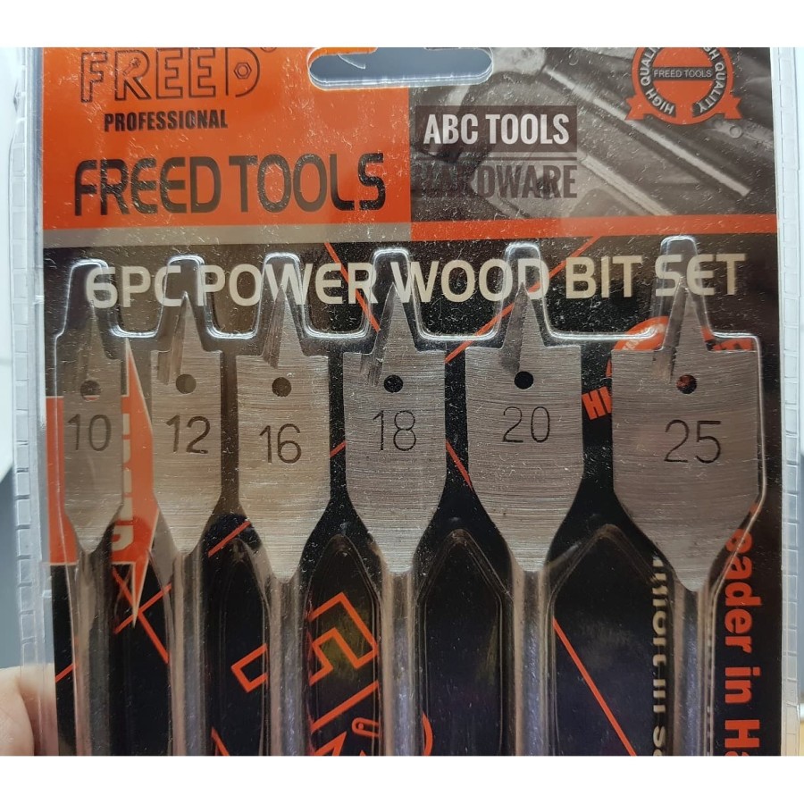 Mata Bor Kayu Kipas Set 6 Pcs - FLAT WOOD DRILL BITS