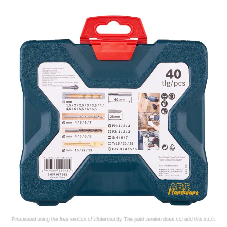 BOSCH X-Blue Line Titanium 40-piece Mata Bor Obeng Kit Set