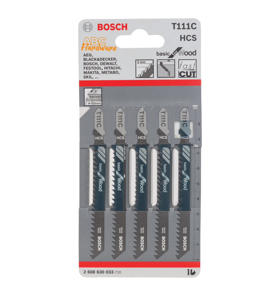 BOSCH Mata Gergaji Kayu Jigsaw Basic For Wood T111C
