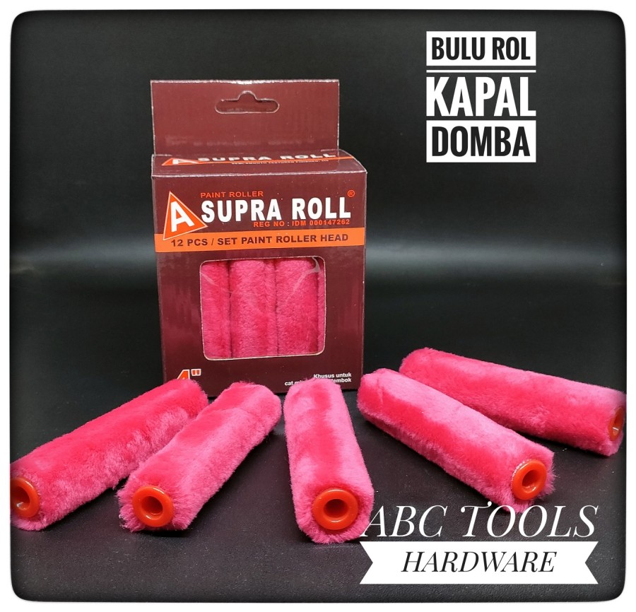 BULU KUAS ROL KAPAL WOOL - KUAS ROL MINYAK KECIL 4 INCH