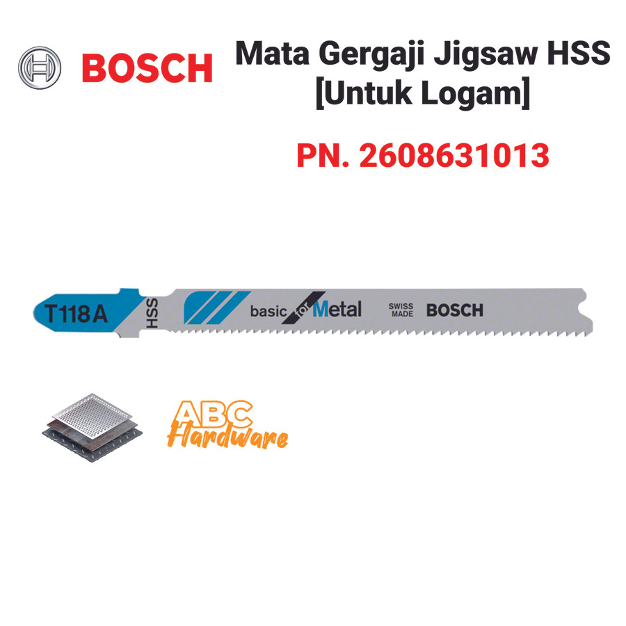 BOSCH Mata Gergaji Besi Jigsaw Basic For Metal T118A