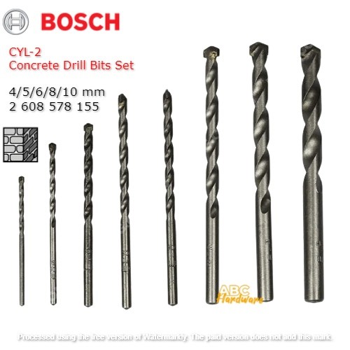 BOSCH Mata Bor Set Untuk Dinding Tembok Beton - Ukuran Set 5-P