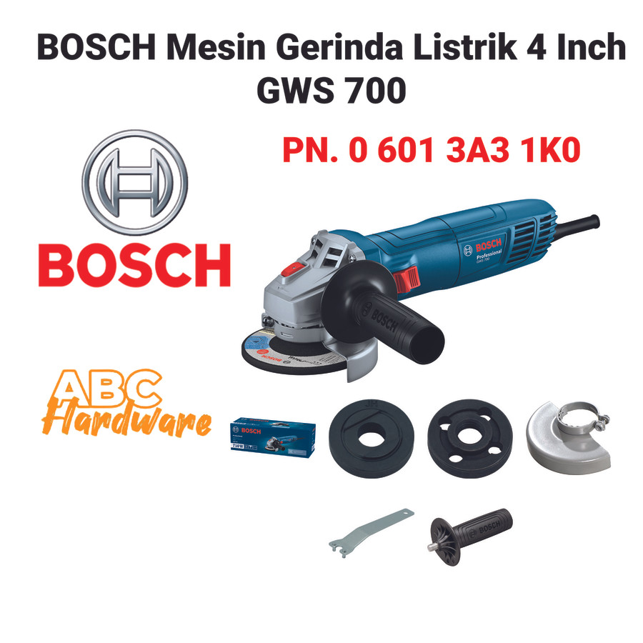 BOSCH GWS 700 Mesin Gerinda Listrik 4 Inch GWS700 Angle Grinder 100mm