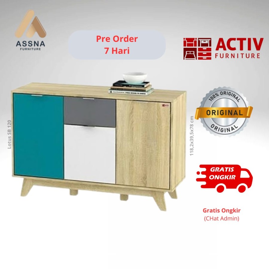 Activ Furniture Lotus SB 120 Sonoma Oak putih White
