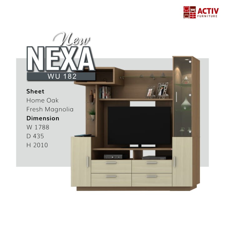 Rak Meja Buffet Tv Activ Nexa WU 182 Home Oak Fresh Magnolia