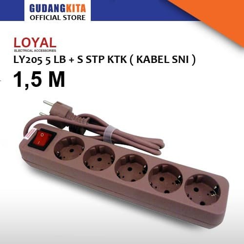 Stop Kontak 5 Lubang + Kabel SNI 1,5 Meter Loyal Osaka - LY205