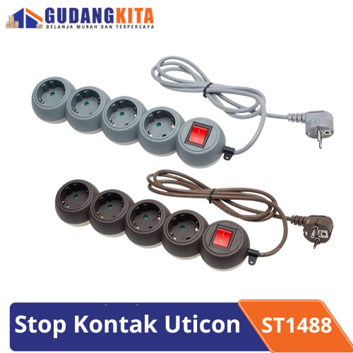 Stop Kontak 4 Lubang + Kabel SNI 1,5 Meter Uticon - ST1488