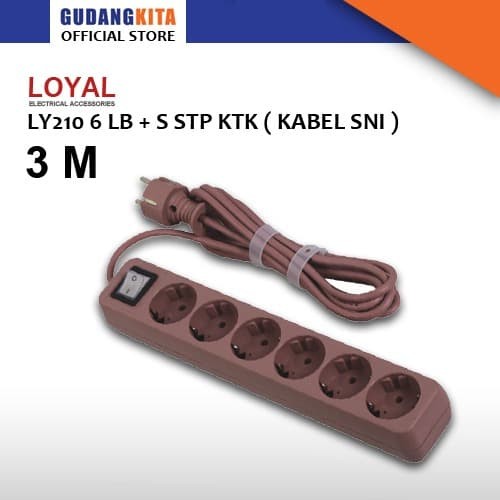 Stop Kontak 6 Lubang + Kabel SNI 3 Meter Loyal - LY210
