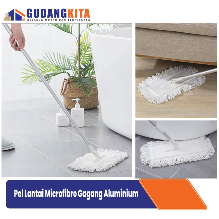 Alat Pel Lantai Microfibre Gagang Aluminium