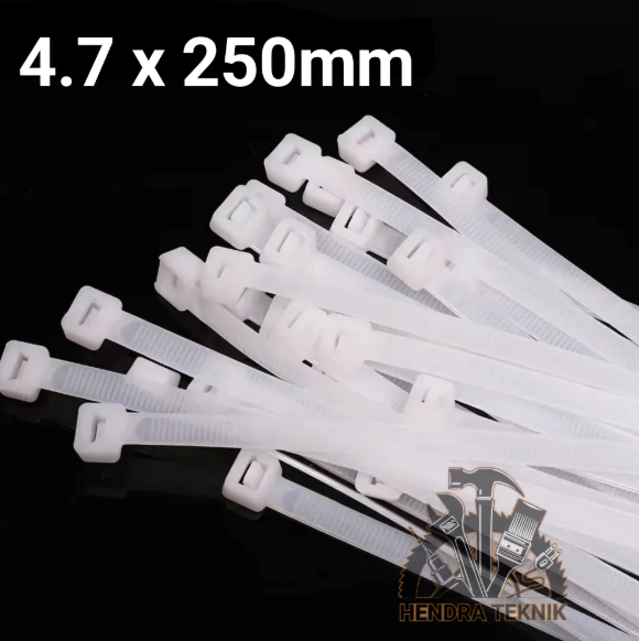 ASLI LEBAR CABLE TIES 250MM x 4,7mm NYLON TALI PENGIKAT PLASTIK KABEL TIS 25cm per 100pc