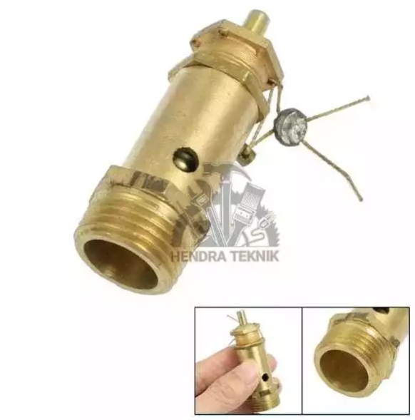SAVETY VALVE STEAMER HD 1/2 INCI PENGAMAN TEKANAN ANGIN STEAM BOILER UAP 0.5 DIM FULL KUNINGAN