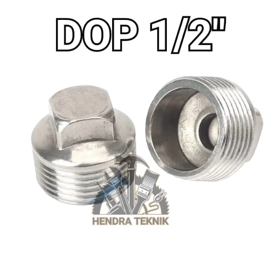 Plug 1/2" stainless steel penutup drat luar monel tutup pipa pluk anti karat fitting pipa 20mm