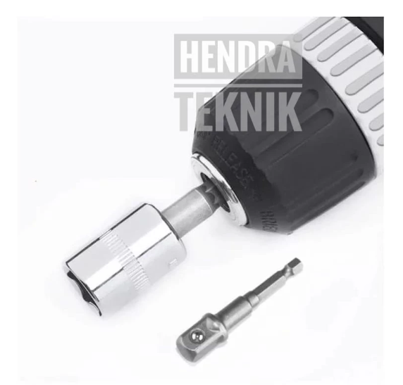 Adaptor sok bor 1/2 inci panjang 75mm sambungan soket mata kunci shock 0.5 inch sok ke bor 12mm