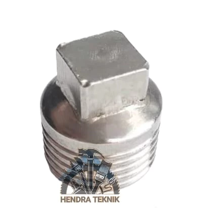 Plug 1/2" stainless steel penutup drat luar monel tutup pipa pluk anti karat fitting pipa 20mm