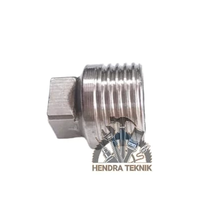 Plug 1/2" stainless steel penutup drat luar monel tutup pipa pluk anti karat fitting pipa 20mm
