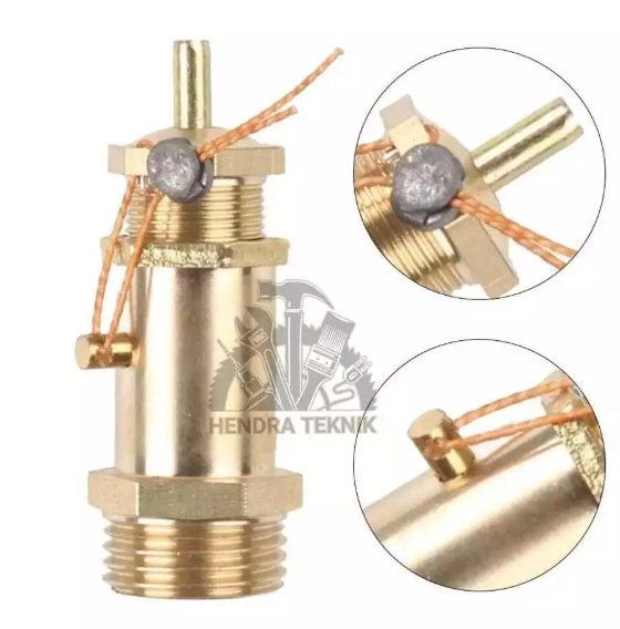 SAVETY VALVE STEAMER HD 1/2 INCI PENGAMAN TEKANAN ANGIN STEAM BOILER UAP 0.5 DIM FULL KUNINGAN