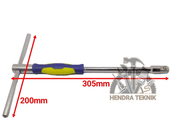 SLIDING T 1/2" STANG SOK TEE GAGANG KUNCI SOK model TEE CRV 30CM HANDLE 12"