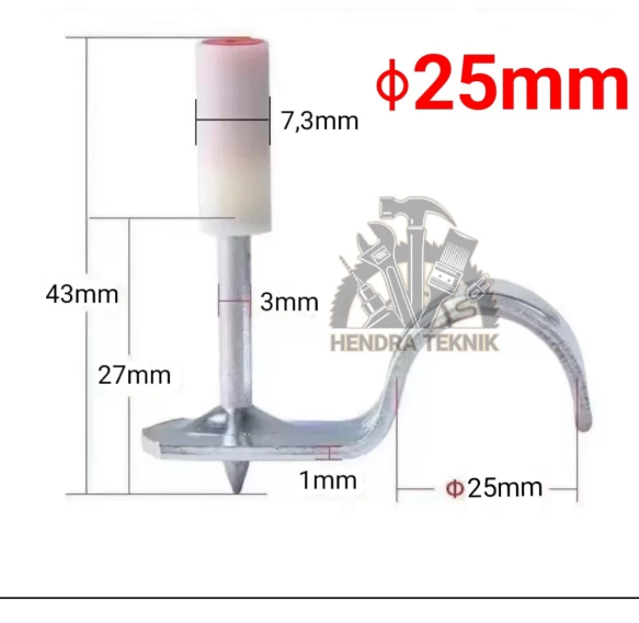 per 50 PCS PAKU BETON TEMBAK STAMPSET 7.3MM X 27MM REFILL PAKU KLEM U PIPA 25MM MINI RAMSET 7,3MM 