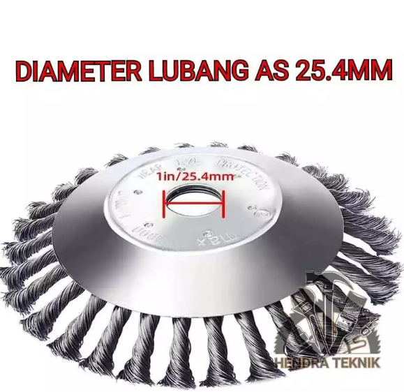 SIKAT MESIN POTONG RUMPUT 6" WIRE BRUSH 150mm KEPALA PENGGANTI PISAU KAWAT BAJA 15cm KEPANG