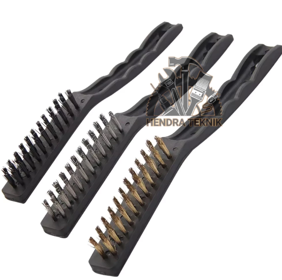 SIKAT SET 3 PCS PANJANG 225MM STAINLESS KUNINGAN NILON SIKAT MESIN SERBAGUNA 9" MURAH