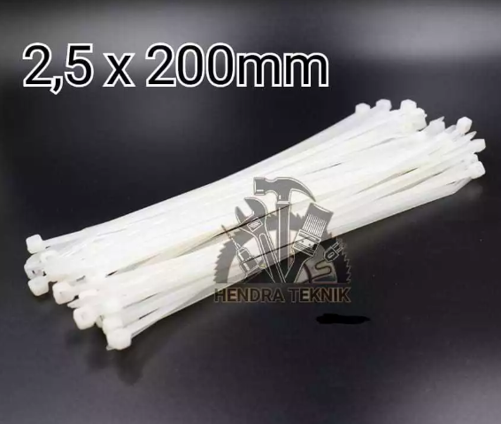 CABLE TIES 200MM NYLON TALI PENGIKAT NILON KABEL TIS 20CM per 100pc HITAM PUTIH