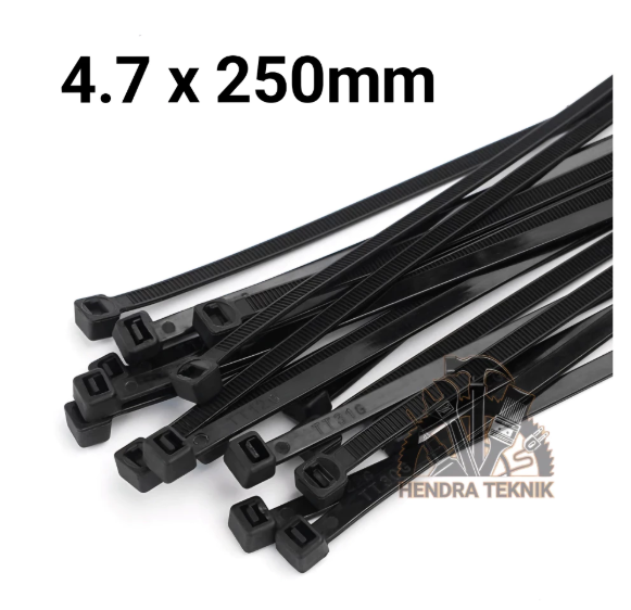 ASLI LEBAR CABLE TIES 250MM x 4,7mm NYLON TALI PENGIKAT PLASTIK KABEL TIS 25cm per 100pc