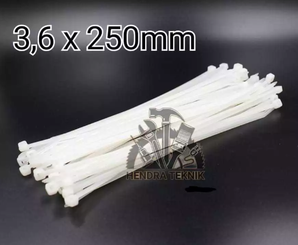 CABLE TIES 250MM NYLON TALI PENGIKAT NILON KABEL TIS 25CM per 100pc HITAM PUTIH