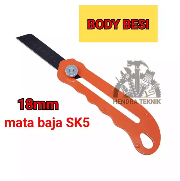 PISAU SILET CUTTER MURAH KATER 18mm BODY BESI SILET CUTTER BESAR ALAT POTONG DUS