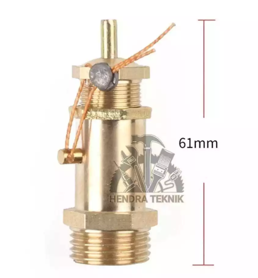SAVETY VALVE STEAMER HD 1/2 INCI PENGAMAN TEKANAN ANGIN STEAM BOILER UAP 0.5 DIM FULL KUNINGAN