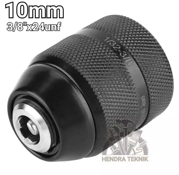 KEPALA BOR 10MM BESI HD DRAT TANPA KUNCI KEYLESS KEPALA BOR 3/8X24unf HEAVY DUTY