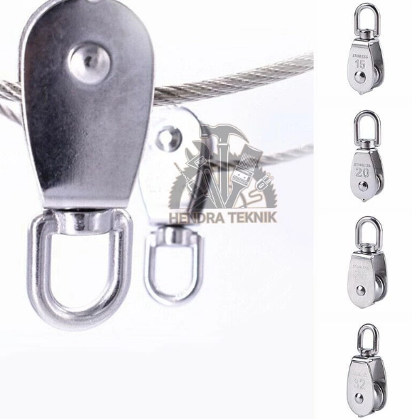 KATROL STAINLESS KEREKAN BURUNG MINI SINGLE DOUBLE PULLEY PULI MONEL