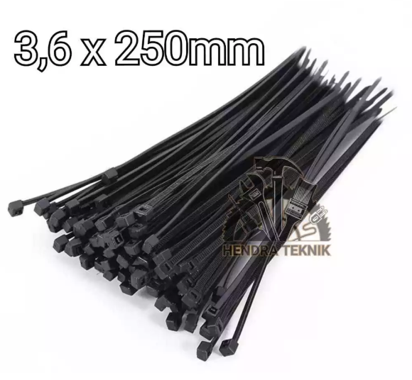 CABLE TIES 250MM NYLON TALI PENGIKAT NILON KABEL TIS 25CM per 100pc HITAM PUTIH