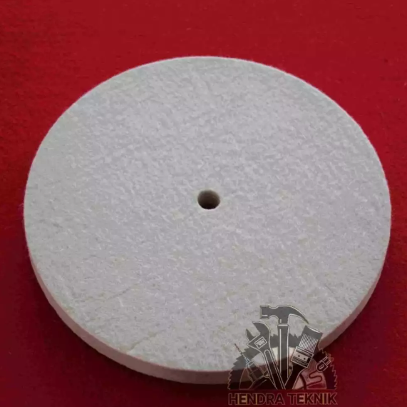 WOOL POLISH 6" GRINDA DUDUK BUFFING FELT PAD 150MM NON WOVEN PUTIH 15CM POLES STAINLEES KUNINGAN BESI