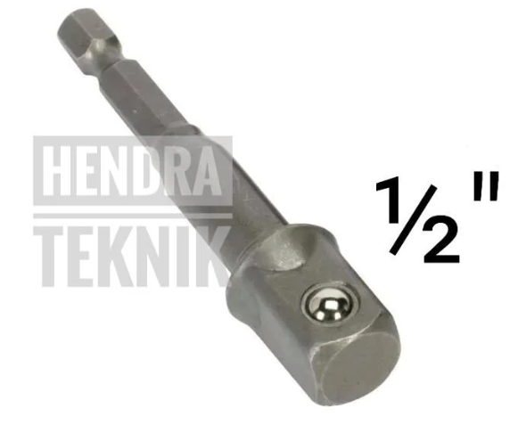 Adaptor sok bor 1/2 inci panjang 75mm sambungan soket mata kunci shock 0.5 inch sok ke bor 12mm