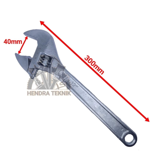 KUNCI INGGRIS 12" KUNCI BAGO 12 DIM ADJUSTABLE WRENCH 300MM KUNCI KOMBINASI 30CM
