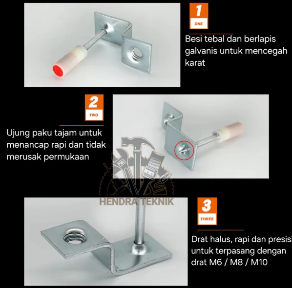 per 100 PCS PAKU BETON TEMBAK STAMPSET 8.5MM X M8 REFILL PAKU Z MINI RAMSET ATAP DRAT 8MM POWER NAIL CEILING INTEGRAL