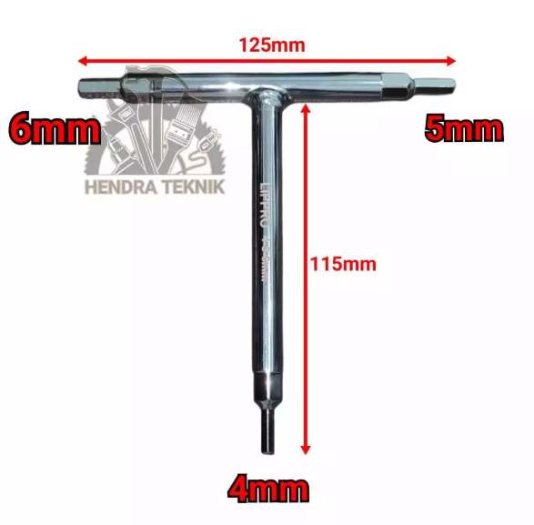 KUNCI L MODEL T KOMBINASI 4-5-6 MM CRV KUNCI HEX 3 ARAH SEGI 6 KUNCI 3 WAY TEE CROM