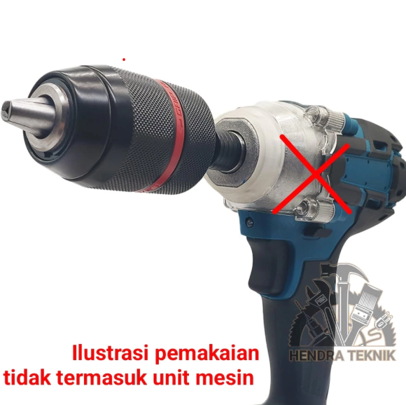 KEPALA BOR 13MM BESI HD DRAT 1/2X20UNF TANPA KUNCI KEYLESS KEPALA BOR KEYLESS 13 MILIMETER
