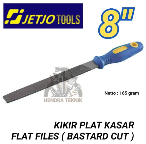 Kikir + gagang karet 6" 8" 10" 12" flat patar gepeng 150mm 200mm 250mm 300mm kikir baja plat pande