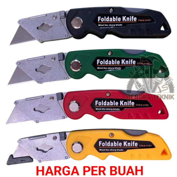 CUTTER UTILITY KNIFE LIPAT T TYPE PISAU KATER KARPET KULIT KARET KARDUS GYPSUM CALSIBOARD SILET LIPAT SERBAGUNA