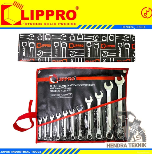 KUNCI RING PAS SET 11PCS 8-24 CRV KUNCI KOMBINASI SET 11 PCS PAS RING BUKA KURUNG CHROME VANADIUM