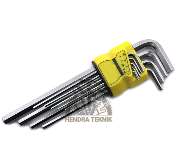 KUNCI L SEGI 6 CRV PANJANG KUNCI L SET EXTRA LONG HEX KUNCI L HEX FLAT CHROME VANADIUM