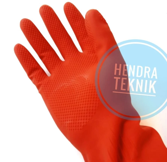 SARUNG TANGAN KARET 15" RUBBER GLOVES SARUNG TANGAN LATEX PANJANG 38CM ANTI AIR PELINDUNG TANGAN